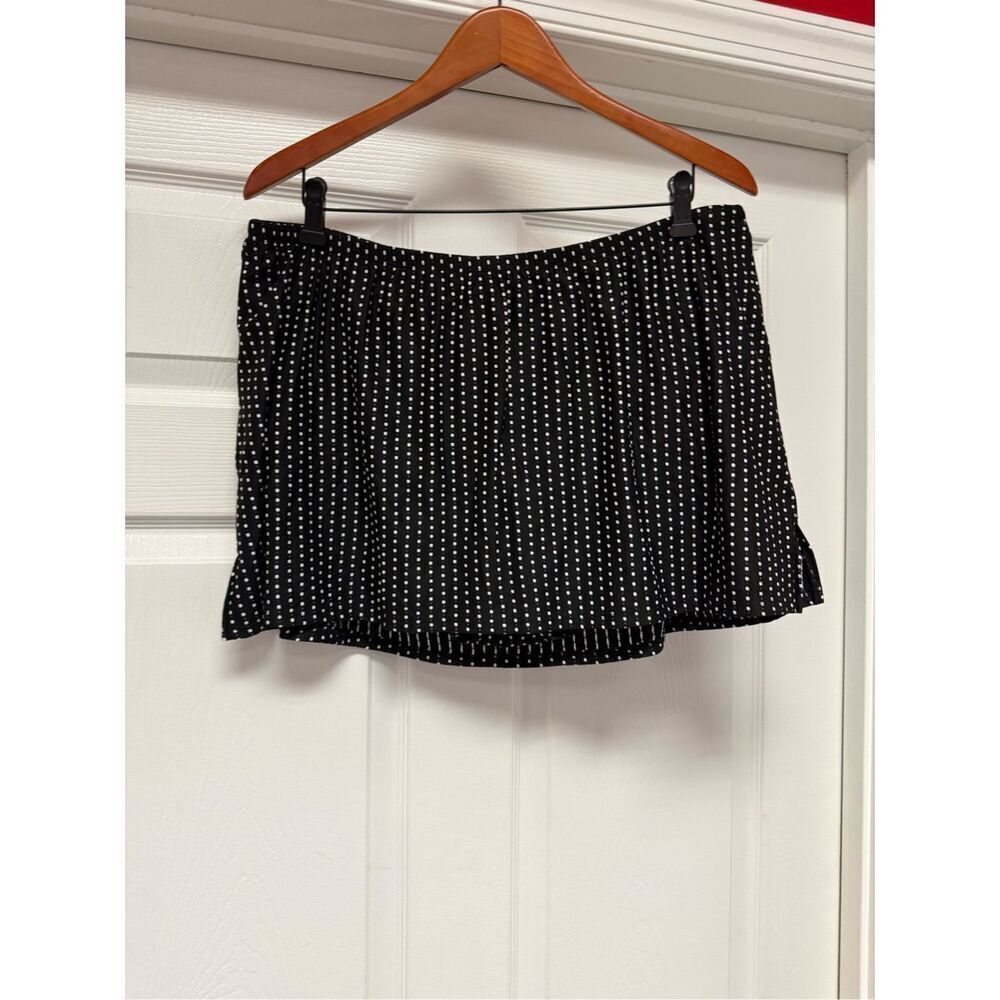 Cacique Black White Polka Dot Swim Skirt sz 18 NWT